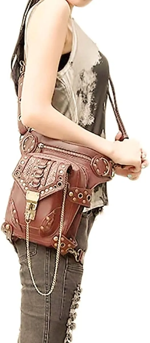 Waist Bag Fanny Pack Motorcycle Drop Leg Bag Thigh Hip Pouch Messenger Leather Crossbody Shoulder Purse Wallet Pocket