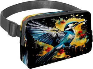 Waist Pack for Women Men, Outdoor Waist Bag Fanny Pack, Slim Running Belt Bum Bag for Walking Jogging Hiking Traveling Workout - Woodpecker Bird on Red Berries Branch