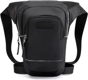 Waist Packs Leisure Outdoor Sport Leg Thigh Pack， Men Riding Waist Fanny Bag，Tactical Night Reflective Chest Sling Packs Shoulder Bags(Black)