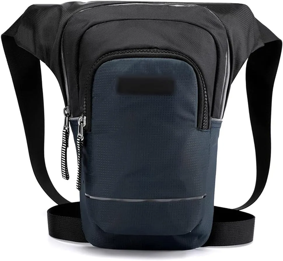 Waist Packs Leisure Outdoor Sport Leg Thigh Pack， Men Riding Waist Fanny Bag，Tactical Night Reflective Chest Sling Packs Shoulder Bags(Blue)