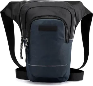 Waist Packs Leisure Outdoor Sport Leg Thigh Pack， Men Riding Waist Fanny Bag，Tactical Night Reflective Chest Sling Packs Shoulder Bags(Blue)