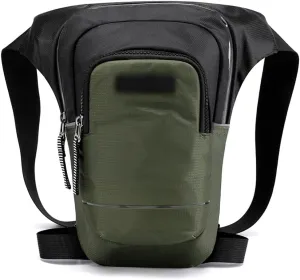 Waist Packs Leisure Outdoor Sport Leg Thigh Pack， Men Riding Waist Fanny Bag，Tactical Night Reflective Chest Sling Packs Shoulder Bags(Green)
