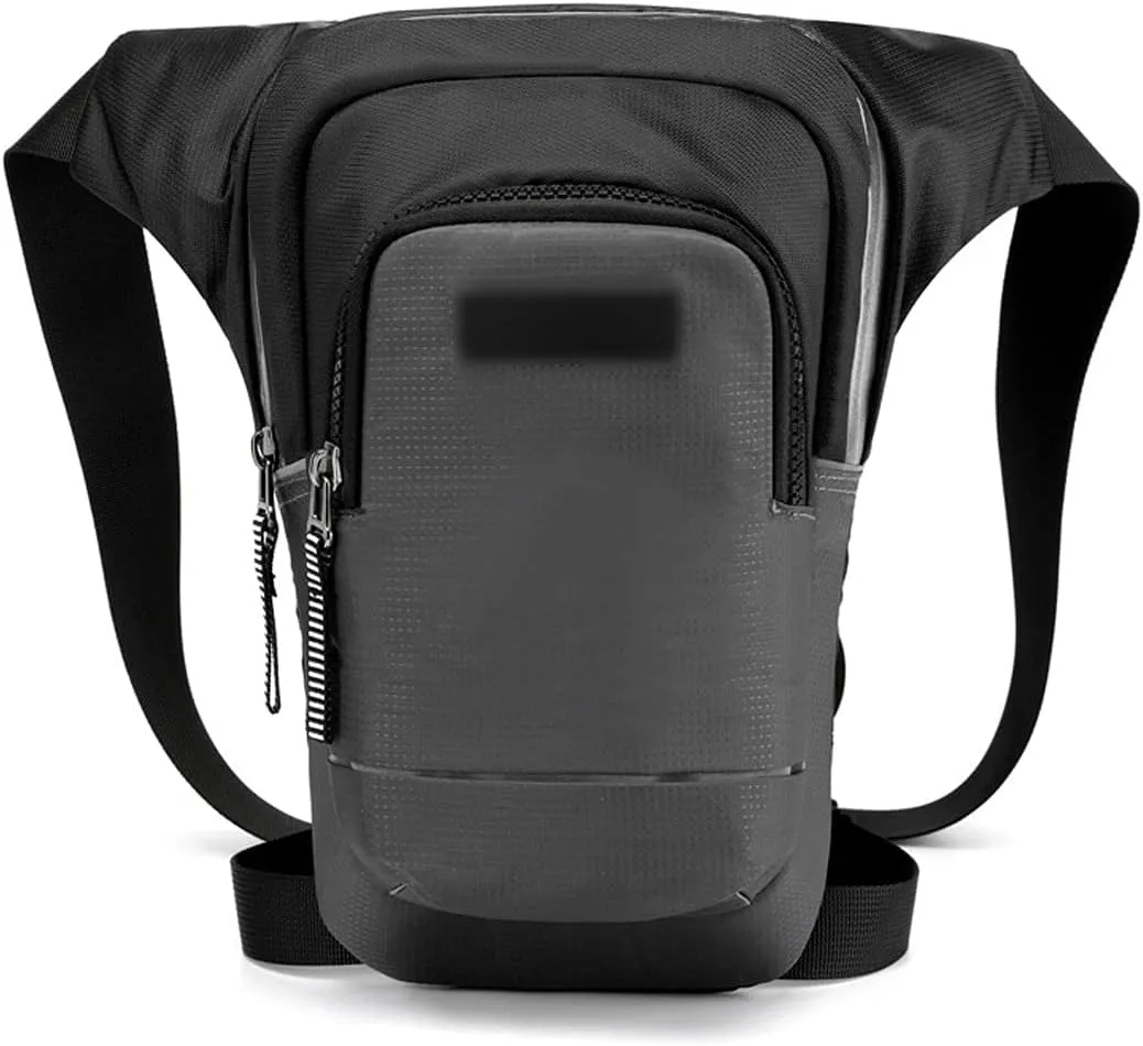 Waist Packs Leisure Outdoor Sport Leg Thigh Pack， Men Riding Waist Fanny Bag，Tactical Night Reflective Chest Sling Packs Shoulder Bags(Grey)