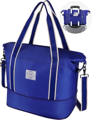 WALNEW Travel Duffel Bag, Weekender Overnight Carry On Bag Women Men, Foldable Waterproof Gym Luggage with Metal Buckle Strap