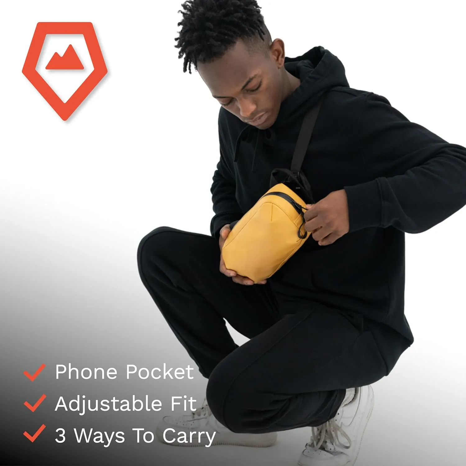 WANDRD All-New D1 Fanny Pack - Crossbody Carry Bag for Hiking, Traveling, Festivals, Sports, and More - Weather-Resistant for Phones, Wallets, Keys, and Camera (Dallol Yellow)