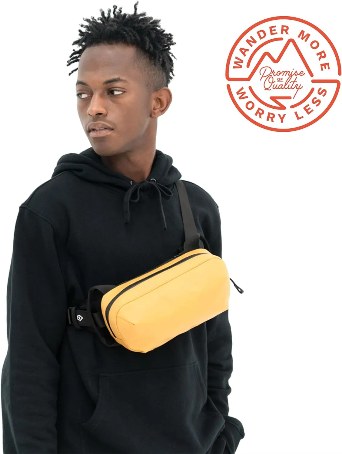 WANDRD All-New D1 Fanny Pack - Crossbody Carry Bag for Hiking, Traveling, Festivals, Sports, and More - Weather-Resistant for Phones, Wallets, Keys, and Camera (Dallol Yellow)