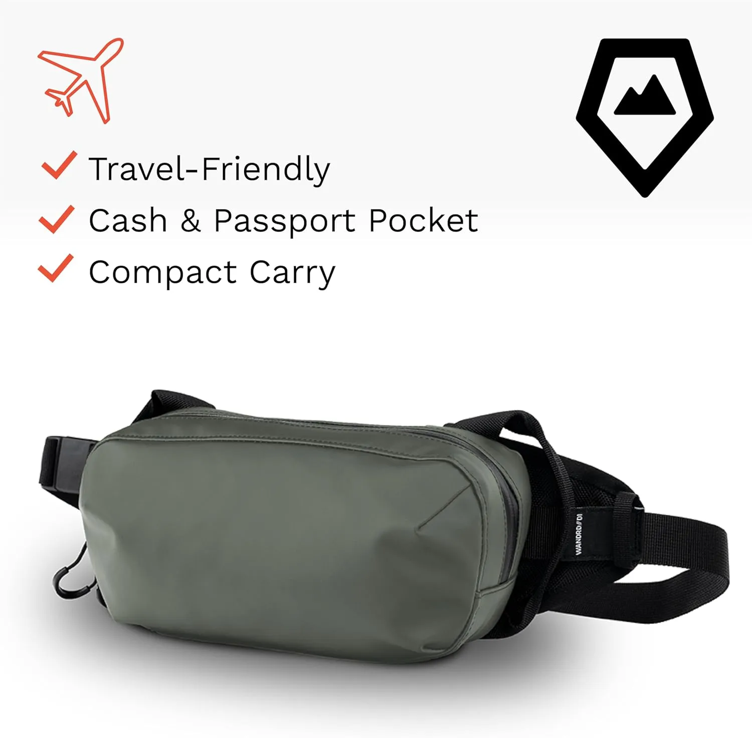 WANDRD All-New D1 Fanny Pack - Crossbody Carry Bag for Hiking, Traveling, Festivals, Sports, and More - Weather-Resistant for Phones, Wallets, Keys, and Camera (Wasatch Green)