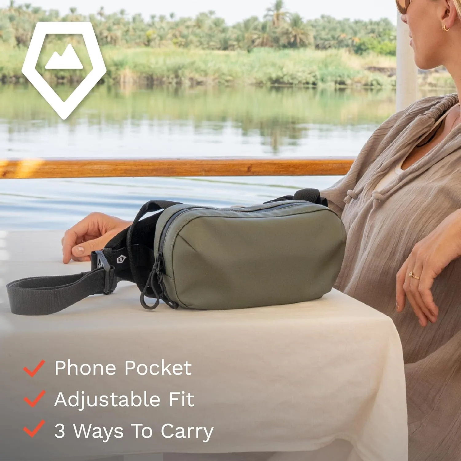 WANDRD All-New D1 Fanny Pack - Crossbody Carry Bag for Hiking, Traveling, Festivals, Sports, and More - Weather-Resistant for Phones, Wallets, Keys, and Camera (Wasatch Green)