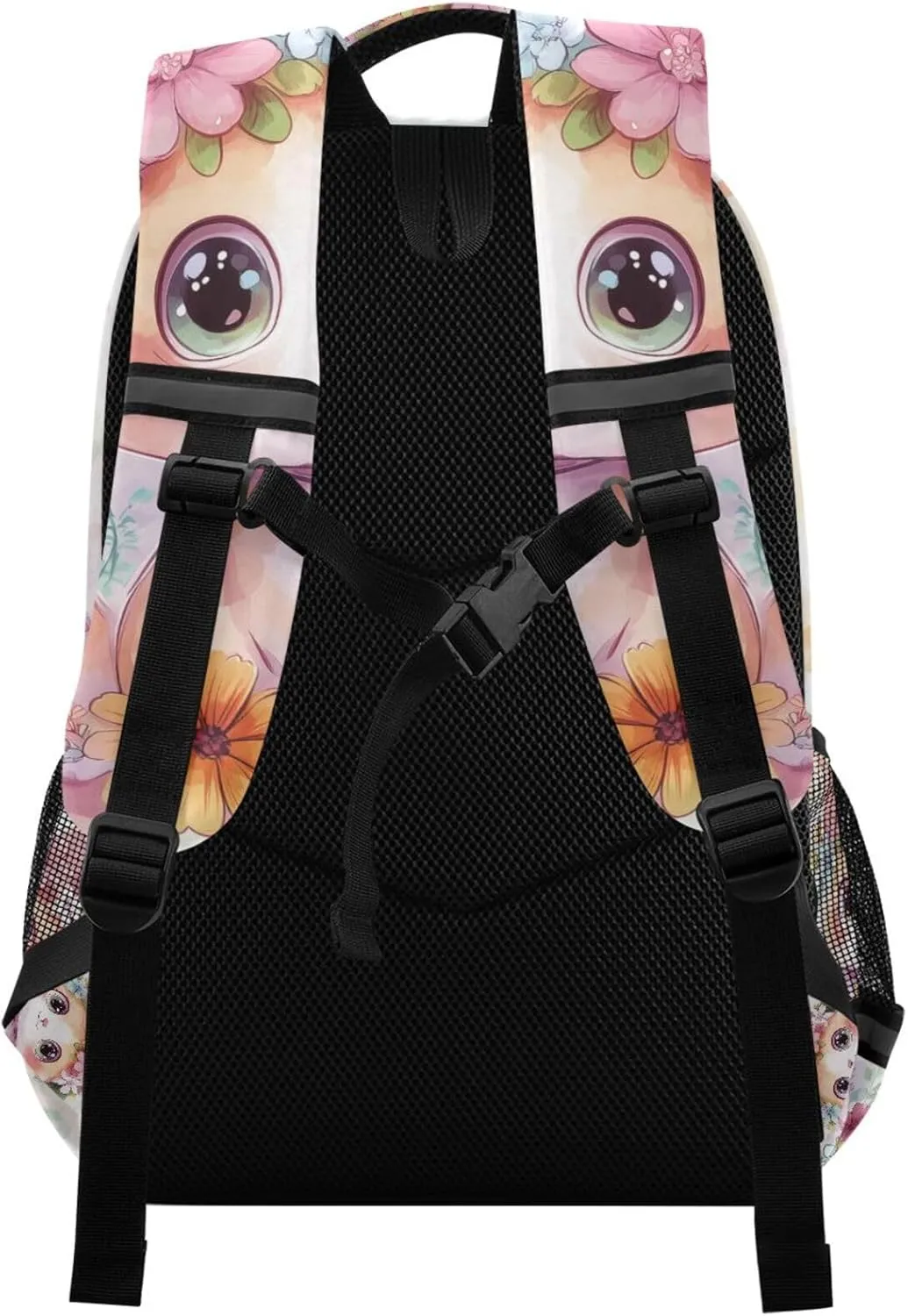 Watercolor Cute Cat Flowers Backpack for Boys Girls Elementary School Bag Kids Travel Bags Casual Rucksack Laptop Bookbag