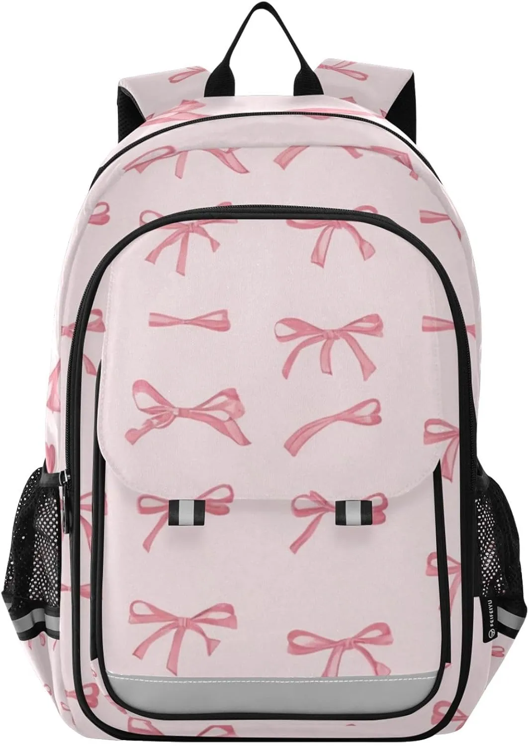 Watercolor Ribbon Bow Сute Backpack Girls Boys Elementary School Bags Bookbags Laptop Backpack Travel Daypack Safe Reflective Stripes