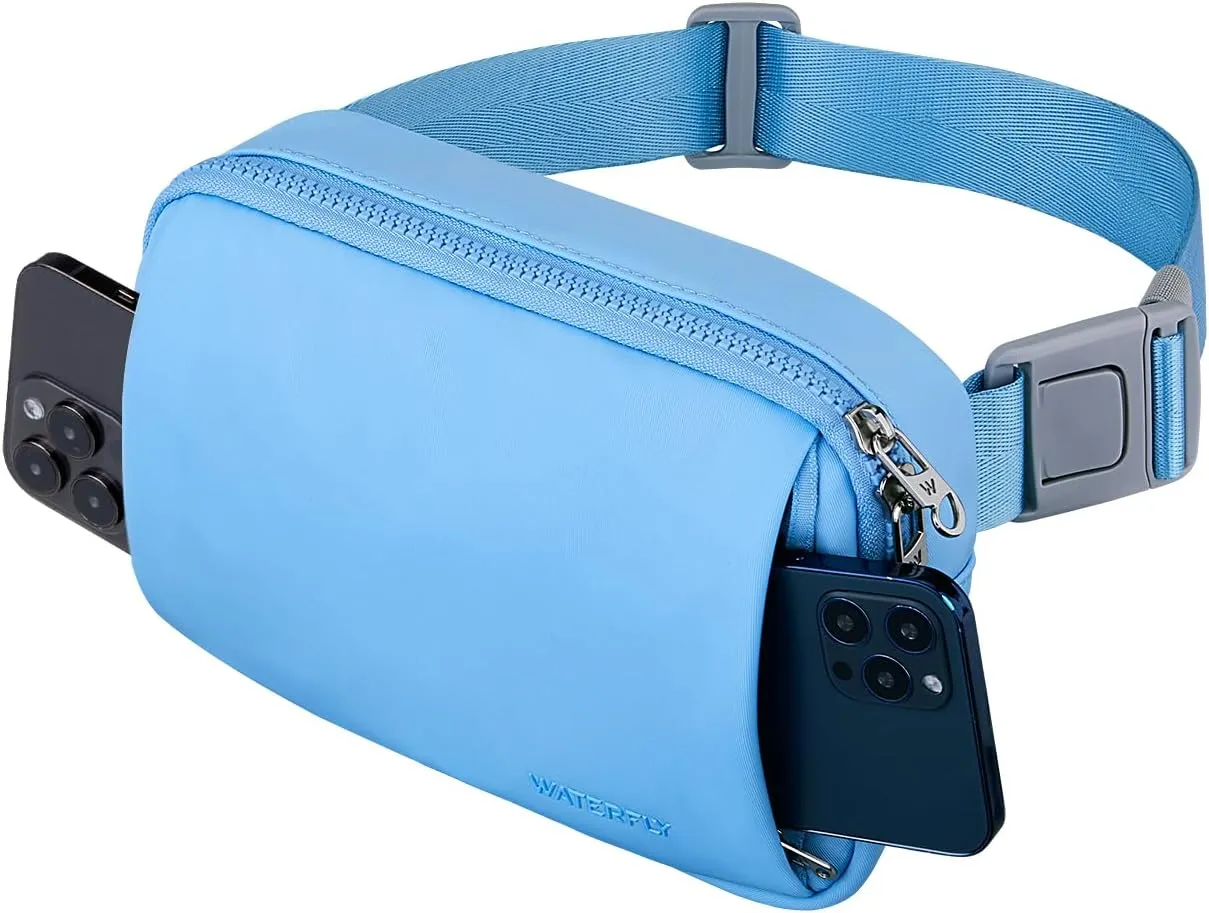 WATERFLY Crossbody Belt Fanny Pack: Sports Walking Waist Bag Runner Belt Bum Bag Hip Fannie Pack Phanny Fannypack Woman Man for Hiking Jogging Running