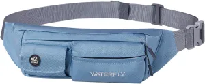 WATERFLY Fanny Pack for Women Men Water Resistant Small Waist Pouch Slim Belt Bag with 4 Pockets for Running Travelling Hiking Walking Lightweight Crossbody Chest Bag Fit All Phones…