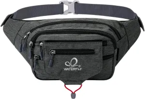 WATERFLY Large Fanny Pack Waist Bag: Multipocket Woman Man Waist Pack Runner Hip Pouch Purse Belt Bag Water Resistant Bum Bag Fit All Phones for Walking Jogging Running Cycling Travelling Hiking