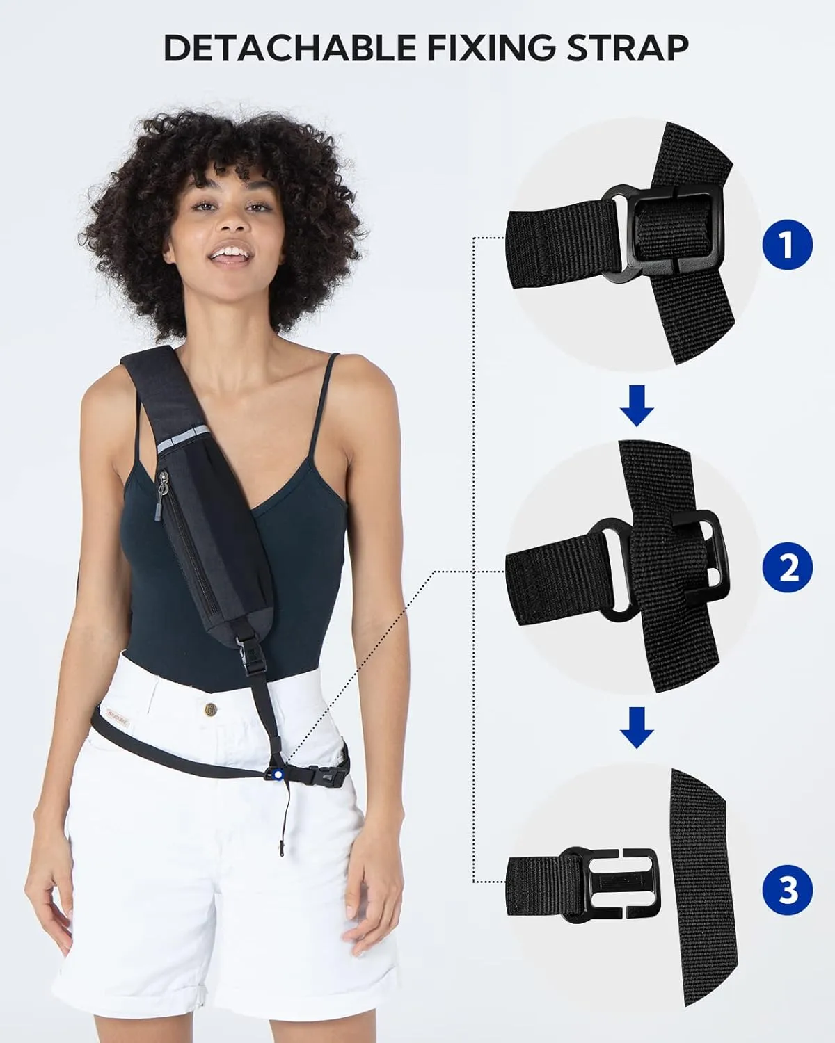 WATERFLY Small Hiking Sling Backpack: Crossbody Sling Bag Chest Bag Daypack for Men Women with Skin-Friendly Shoulder Strap