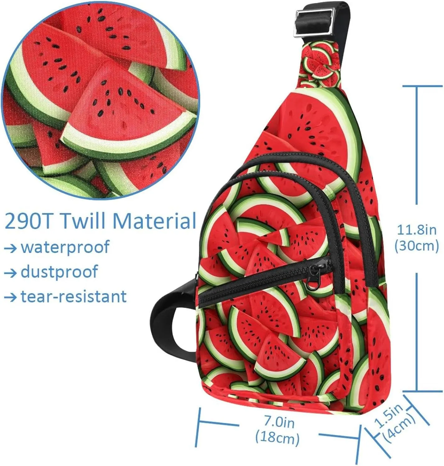 Watermelon (15) Sling Bag for Women Men Backpack Fanny Pack Crossbody Chest Travel Shoulder Belt Bags Purse Handbag