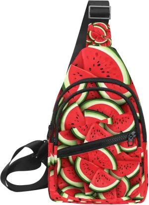 Watermelon (15) Sling Bag for Women Men Backpack Fanny Pack Crossbody Chest Travel Shoulder Belt Bags Purse Handbag