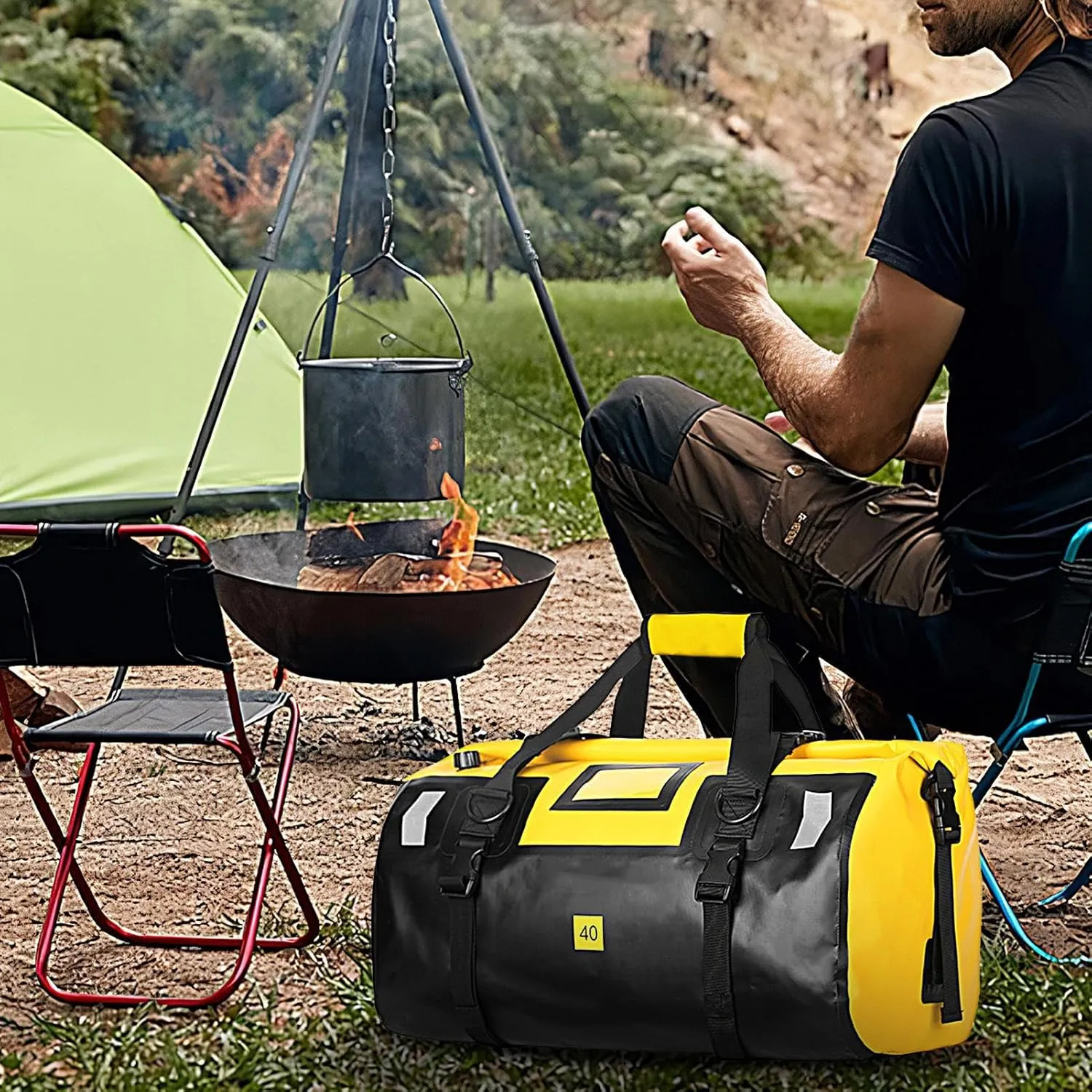 Waterproof Motorcycle Bag - 40L Large Motorcycle Tail Dry Backpack, Waterproof Dry Backpack Saddle Bags, Heavy Duty Dry Duffle Bags, Travel Storage Bag Dry Duffle Bags For Swimming, Camping Gym