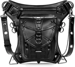 Waterproof Waist Bag Tactical Drop Leg Bag Outdoor Bike Cycling Hiking Fanny Pack Hip/Thigh Bag Pouch Shoulder Crossbody Bag Black