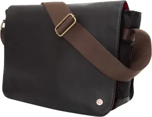 Waxed Nylon Sheridan Shoulder Bag (L) W/Back Zipper, Black