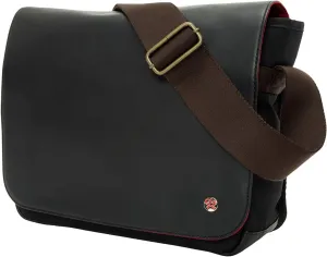 Waxed Nylon Sheridan Shoulder Bag (M) W/Back Zipper, Black