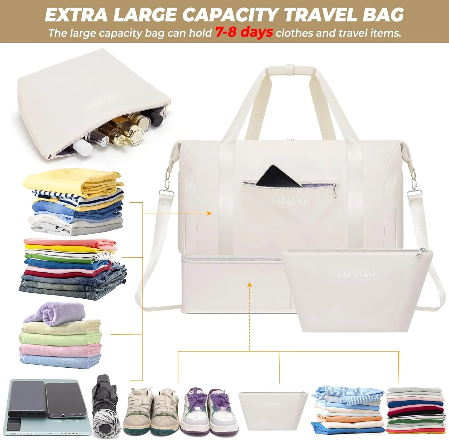 Weekender Bags for Women,Extra large 66L Expandable Travel Duffel Bag with Shoe Compartment,USB Charging Port,Toiletry Bag Set,Overnight Backpack Carry On for Outdoor,Hospital,Gym,Beach