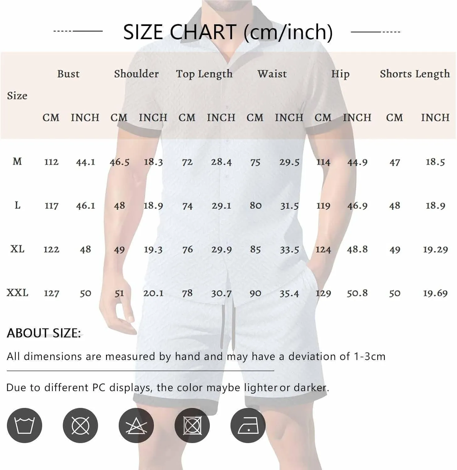 WENKOMG1 Mens Short Sleeve Shirt Sets Jacquard Textured Casual Button Down Tshirt Shirts Lounge Shorts Sets
