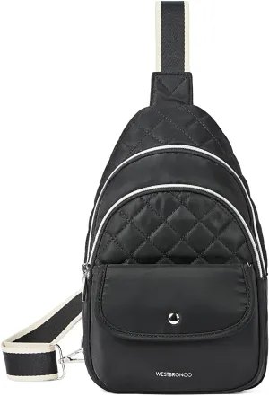 WESTBRONCO Crossbody Bags for Women Quilted Sling Daypacks Nylon Lightweight Large