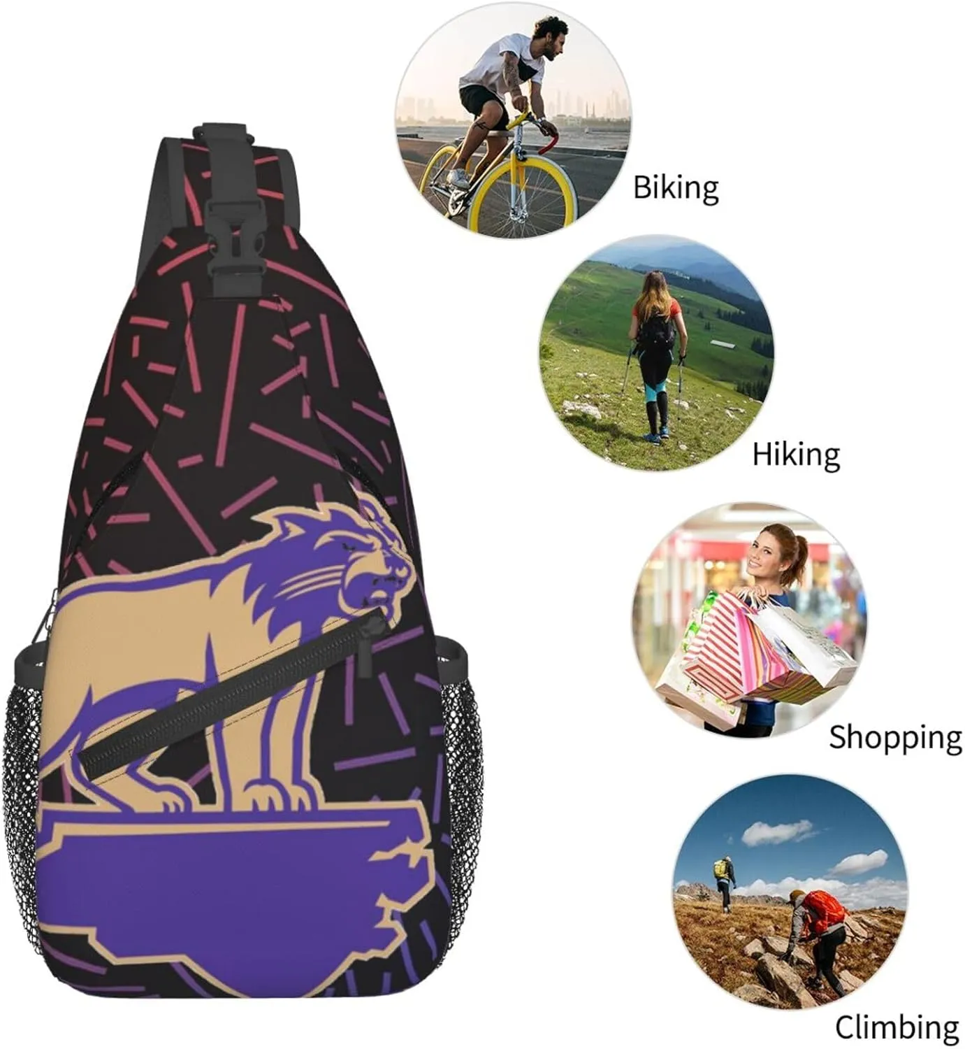 Western Carolina University Crossbody Backpack Chest Shoulder Bag Lightweight One Strap Travel Hiking Daypack