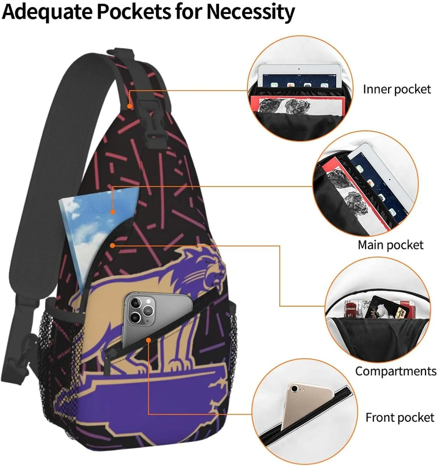 Western Carolina University Crossbody Backpack Chest Shoulder Bag Lightweight One Strap Travel Hiking Daypack