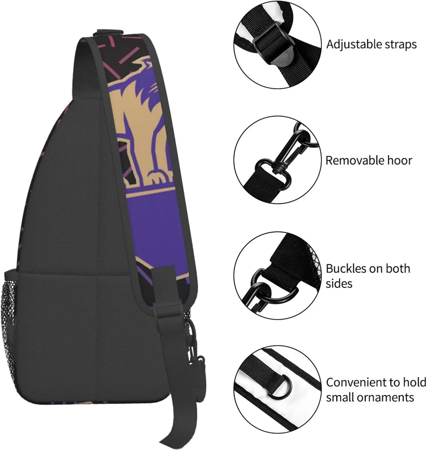 Western Carolina University Crossbody Backpack Chest Shoulder Bag Lightweight One Strap Travel Hiking Daypack