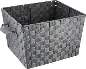 Whitmor Woven Strap Tote Savvy Gray Medium