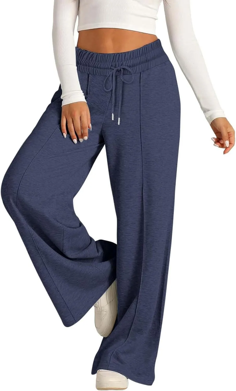 Wide Leg Sweatpants Women High Waist Drawstring Loose Lounge Sweat Pants with Pockets