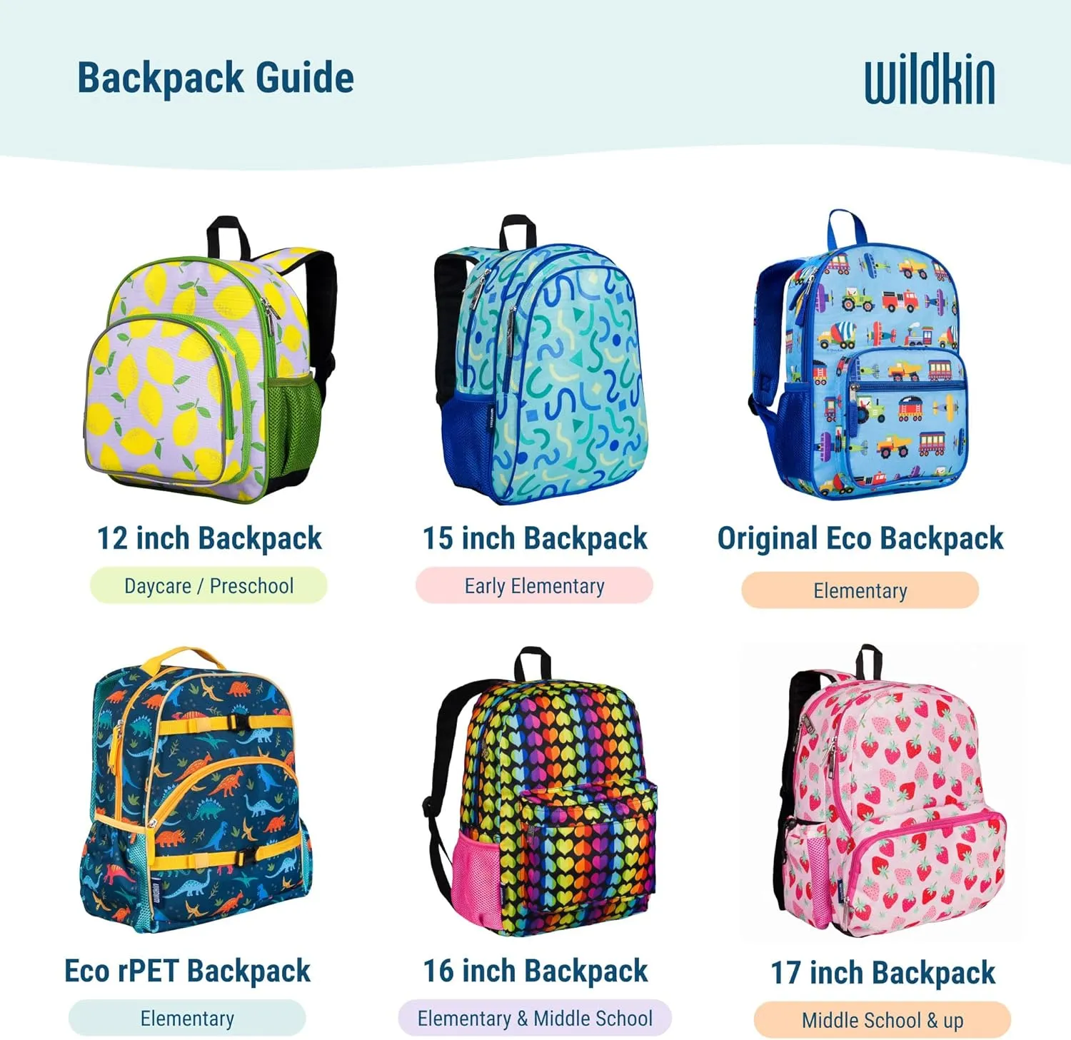 Wildkin 12-inch Kids Backpack – Padded, Adjustable, Ideal for Daycare & Travel (Confetti Blue)