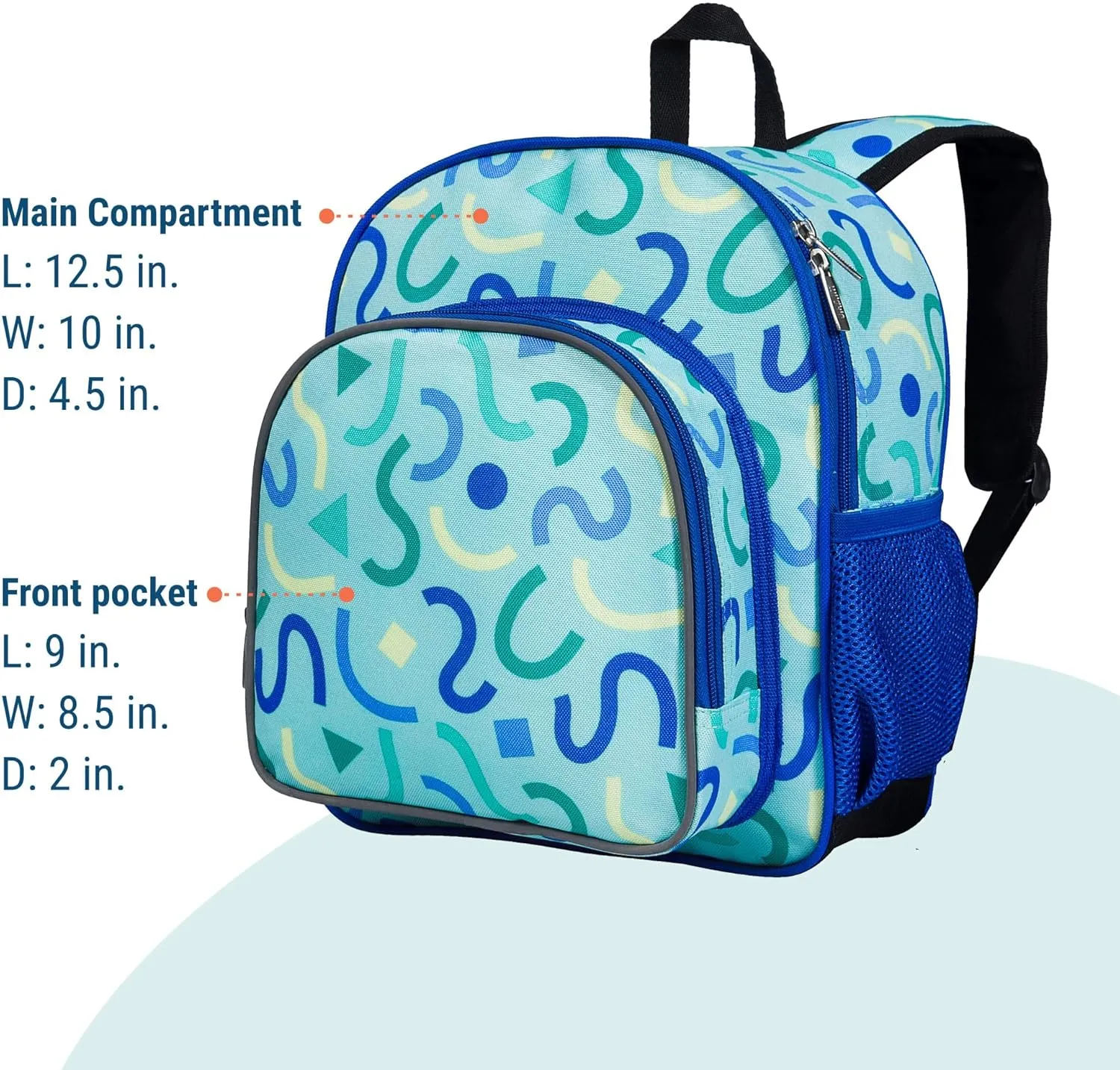Wildkin 12-inch Kids Backpack – Padded, Adjustable, Ideal for Daycare & Travel (Confetti Blue)