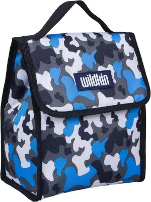Wildkin Kids Insulated Lunch Bag – Reusable, Ideal for Hot/Cold Snacks, School & Travel - Blue Camo