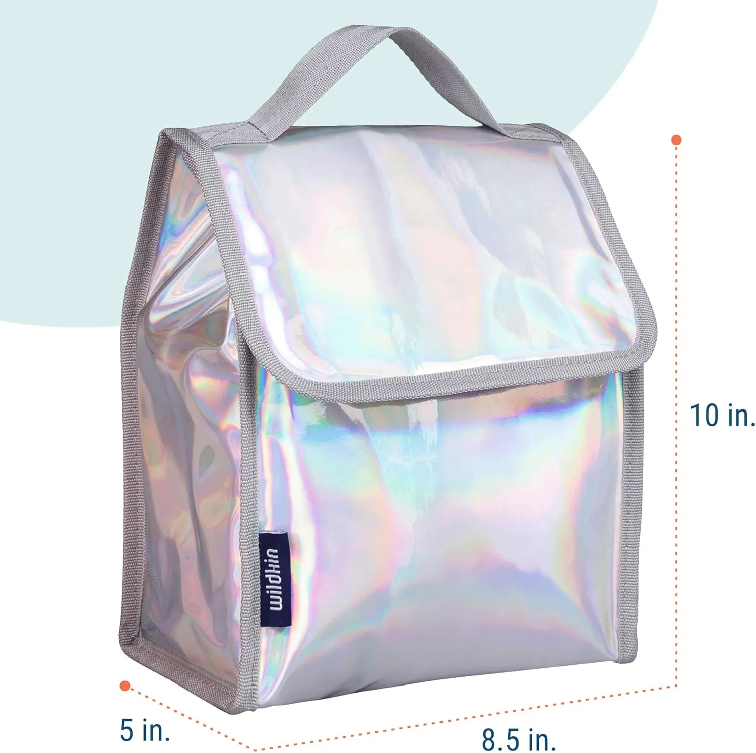 Wildkin Kids Insulated Lunch Bag – Reusable, Ideal for Hot/Cold Snacks, School & Travel - Holographic