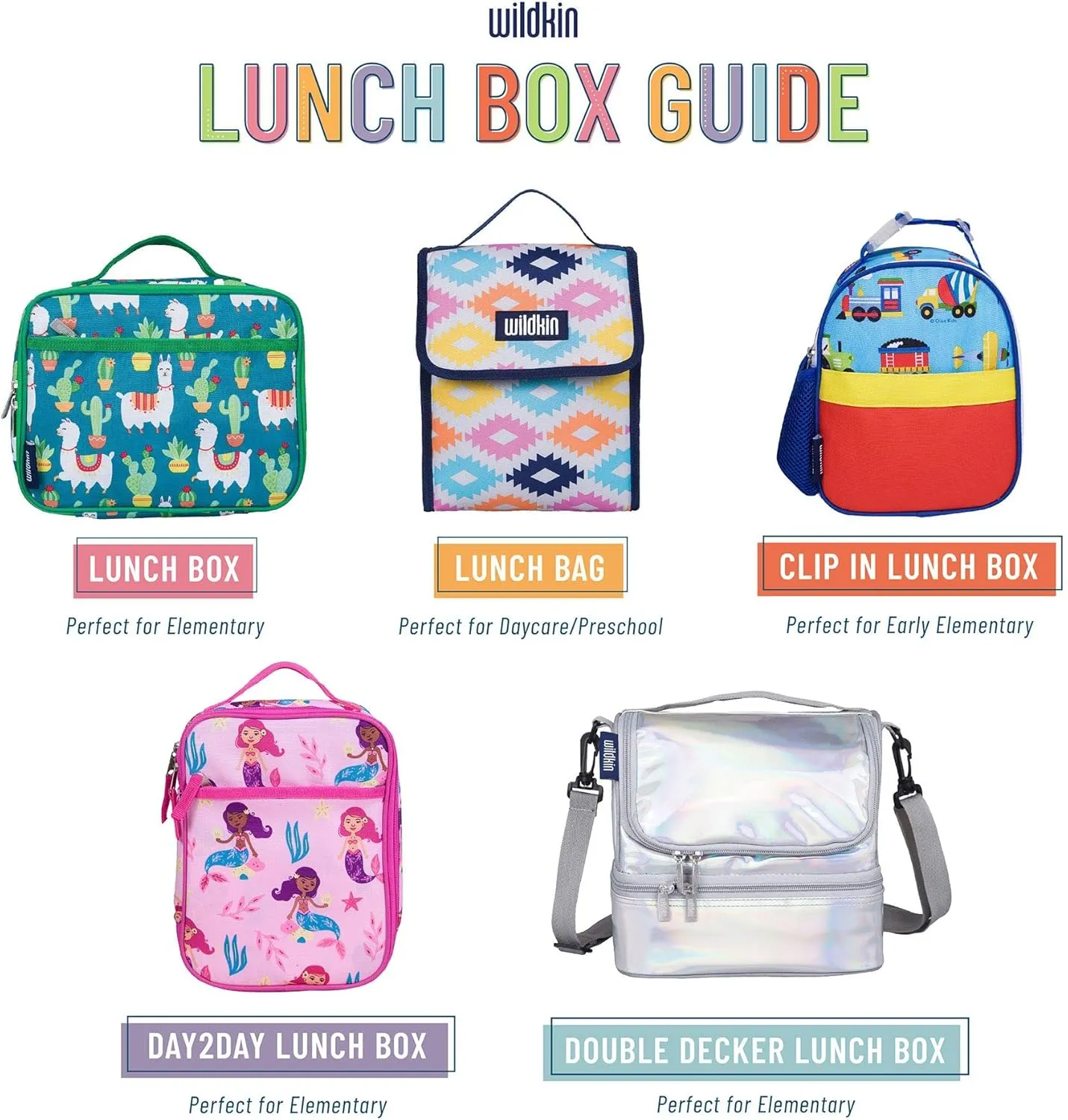 Wildkin Kids Insulated Lunch Bag – Reusable, Ideal for Hot/Cold Snacks, School & Travel - Pink Stripes