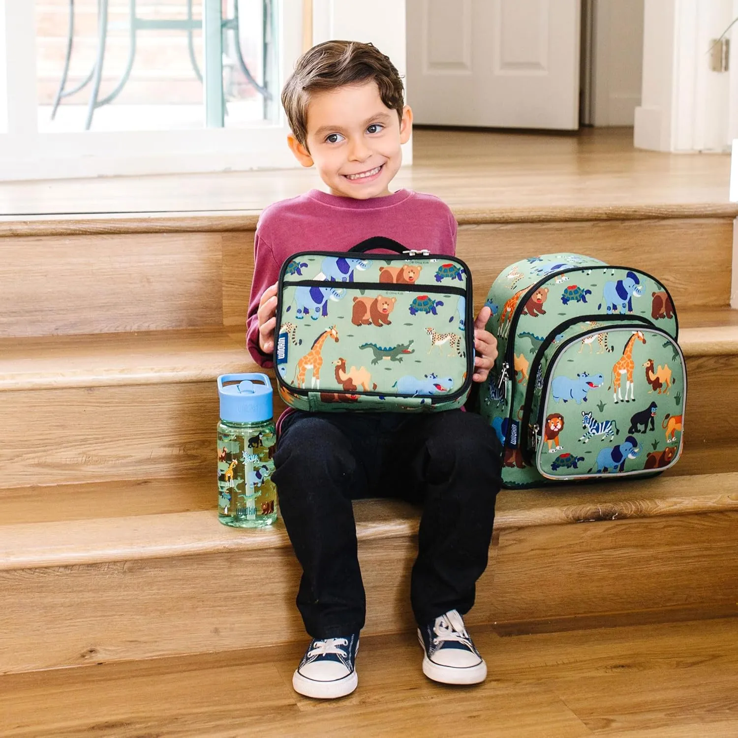Wildkin Kids Insulated Lunch Box – Durable and Reusable for School & Travel - Wild Animals