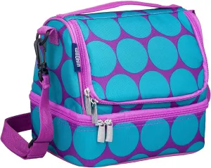 Wildkin Two Compartment Insulated Lunch Bag for Kids – School & Travel Ready - Big Dot Aqua
