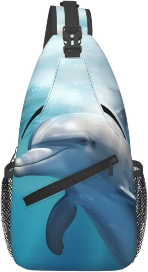 winter the dolphin Crossbody Bags for Men Women Fashion Sling Backpack Casual Chest Bag Travel Hiking Daypack