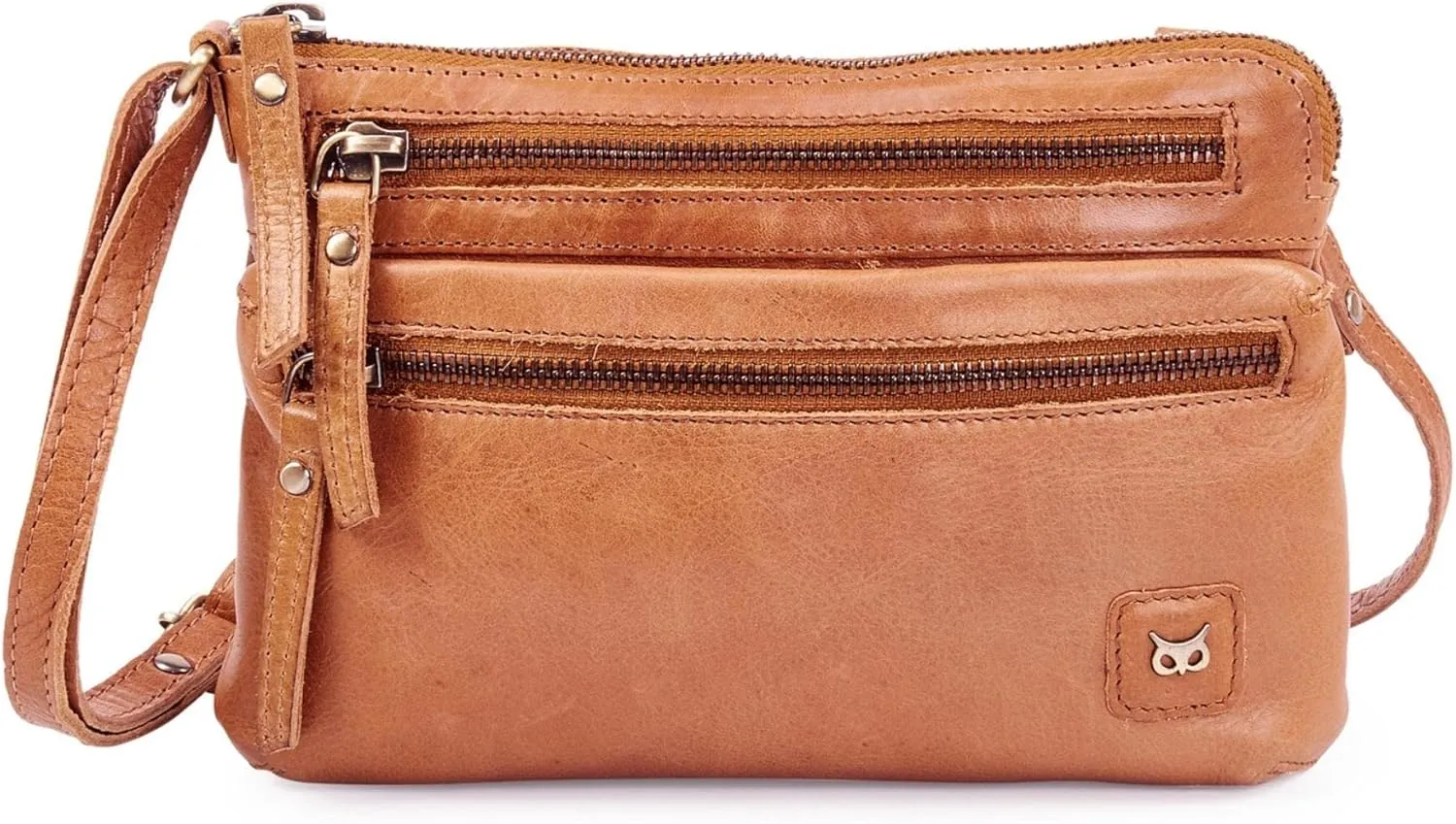 Wise Owl Accessories Small Crossbody Sling Bag Real Leather Purse for Women Crossover Trendy Shoulder Handbag