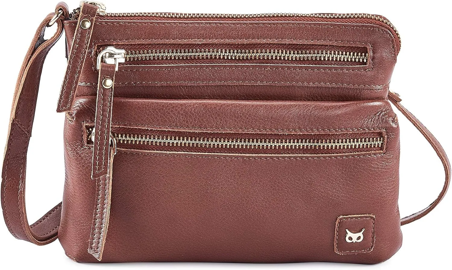Wise Owl Accessories Small Crossbody Sling Bag Real Leather Purse for Women Crossover Trendy Shoulder Handbag