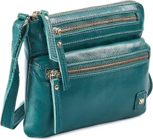 Wise Owl Accessories Small Crossbody Sling Bag Real Leather Purse for Women Crossover Trendy Shoulder Handbag