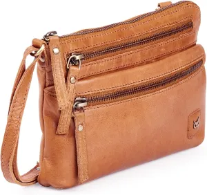 Wise Owl Accessories Small Crossbody Sling Bag Real Leather Purse for Women Crossover Trendy Shoulder Handbag
