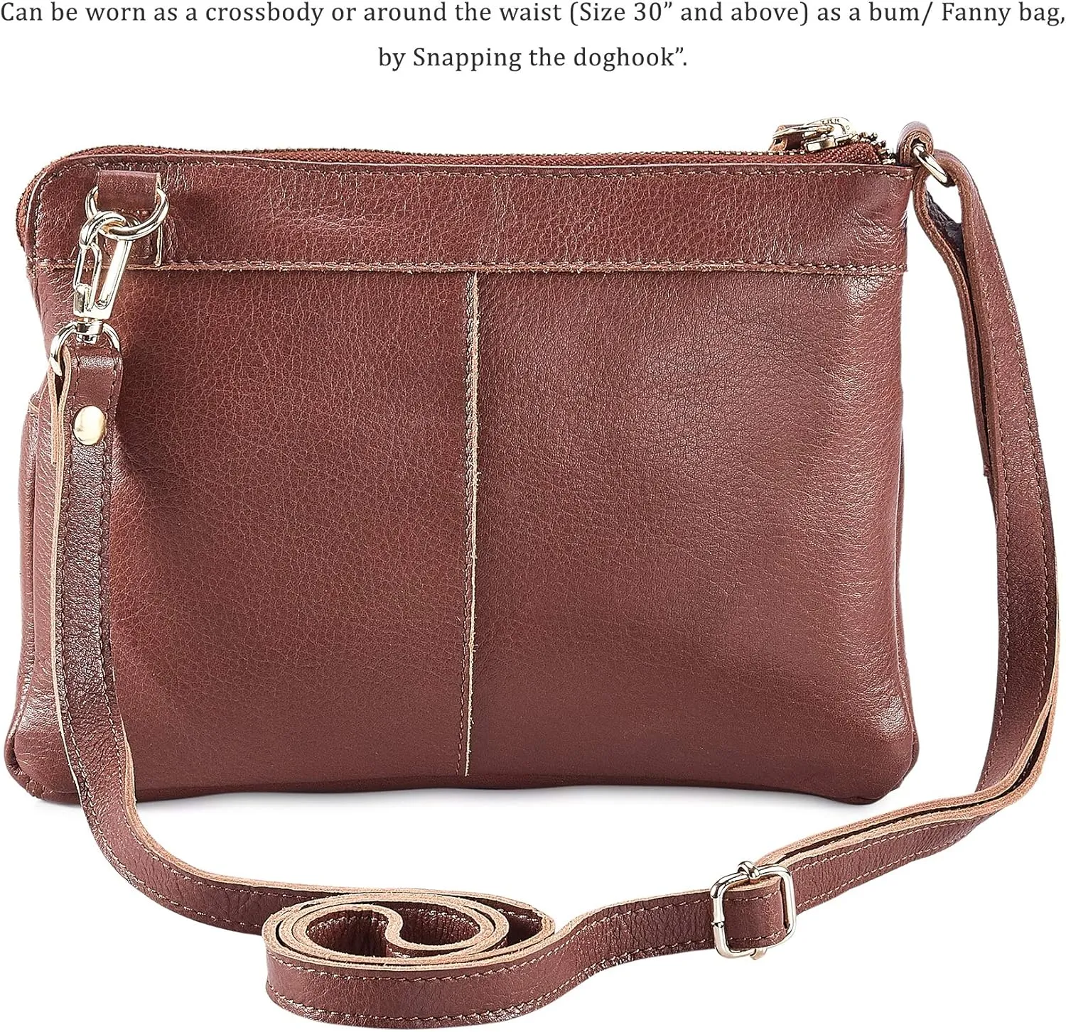 Wise Owl Accessories Small Crossbody Sling Bag Real Leather Purse for Women Crossover Trendy Shoulder Handbag