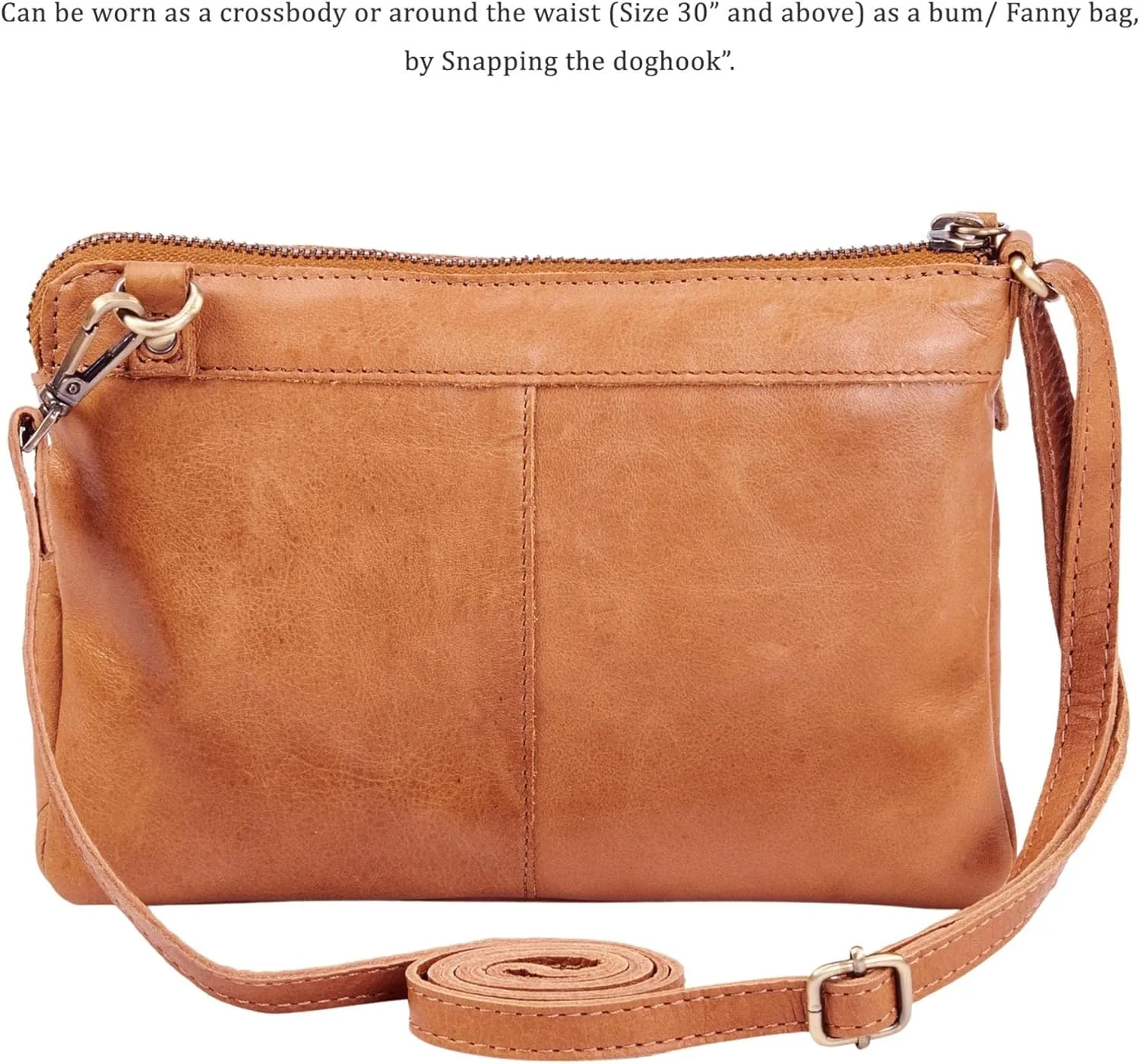 Wise Owl Accessories Small Crossbody Sling Bag Real Leather Purse for Women Crossover Trendy Shoulder Handbag