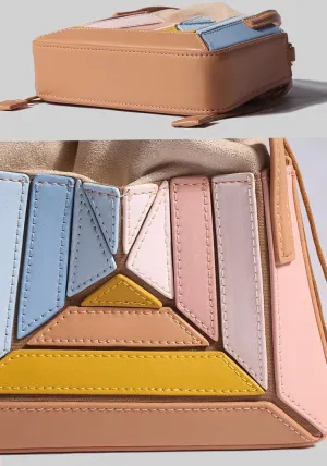 Women Multicolor Shoulder Purse Casual Pocket Crossbody Leather Tote Handbag Random Stripe Color Satchel for Beach and Travel