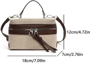 Women Patchwork Crossbody Bag Fashion Shoulder Bag Chic Hobo Bag (Coffee) (Coffee)