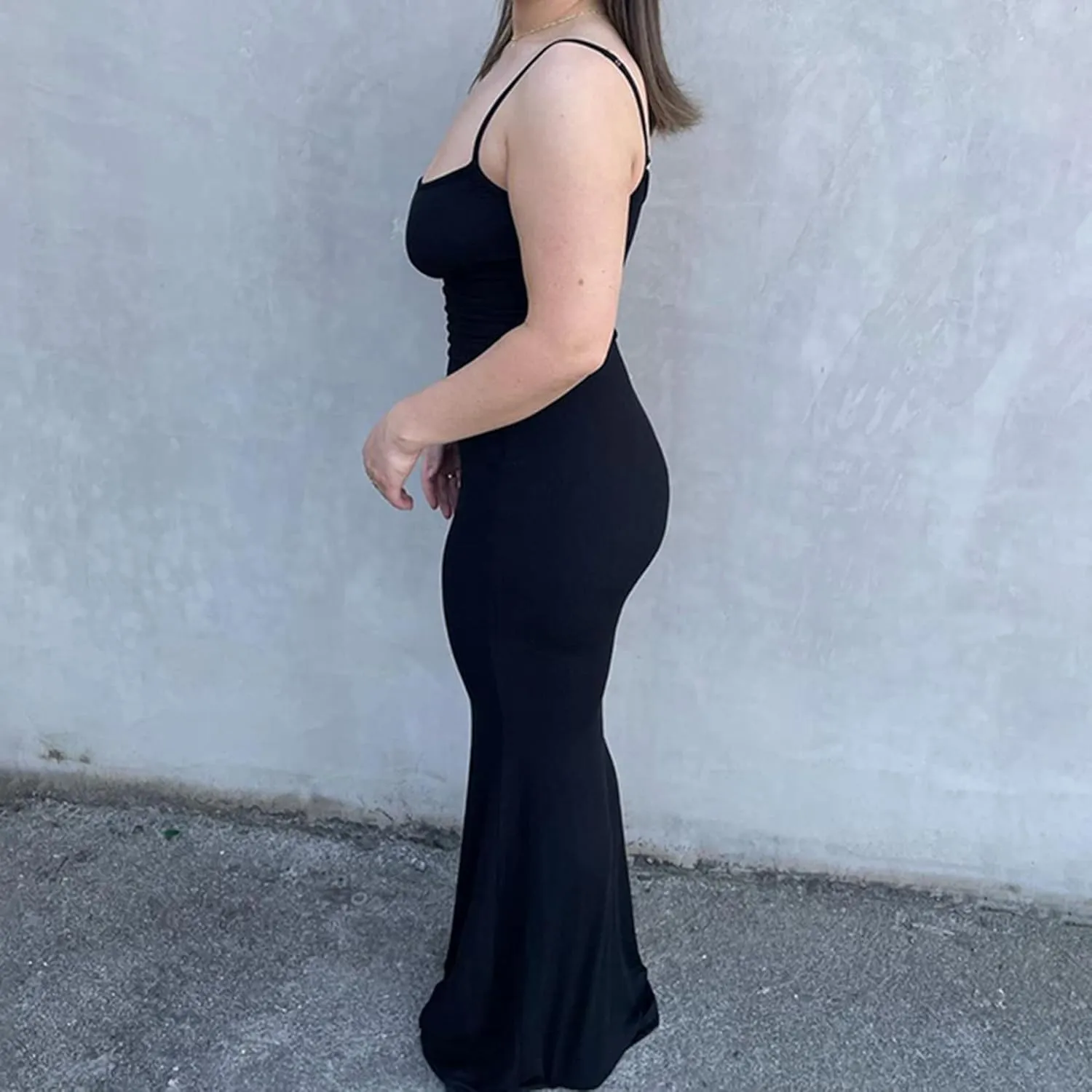 Women Spaghetti Strap Casual Maxi Dresses Sleeveless Cami Dress Party Club Bodycon Dress