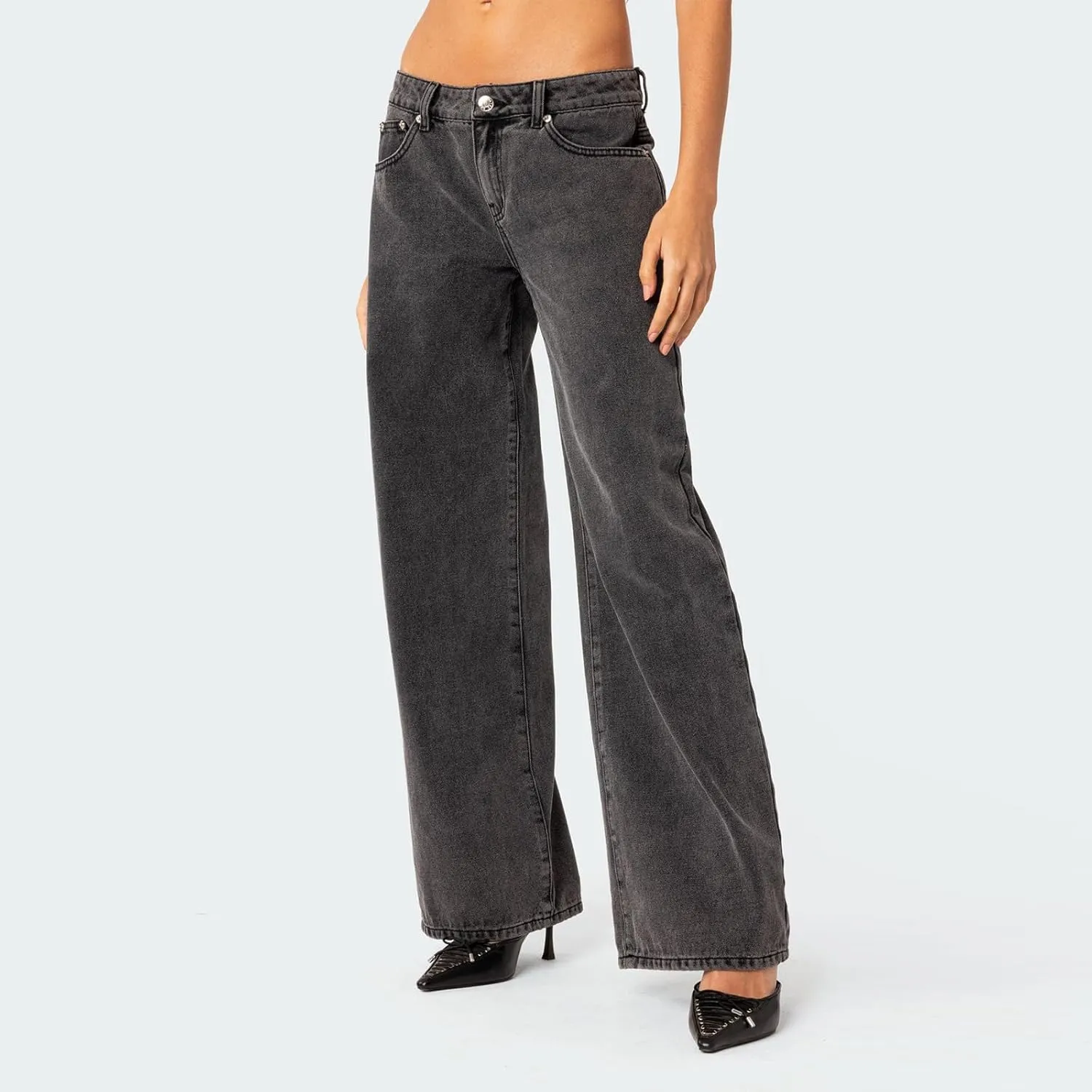 Women Y2k Low Rise Baggy Jeans Vintage Boyfriend Loose Fit Straight Wide Leg Jeans Casual Long Denim Pants